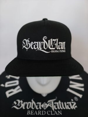 Czapka flexfit czarna BEARD CLAN -biały haft (L/XL)